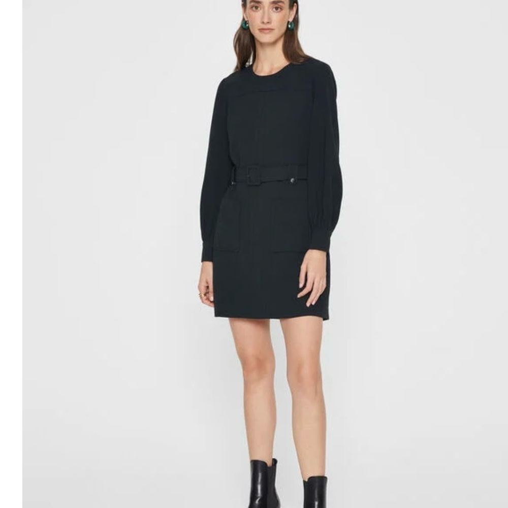 Club Monaco Long Sleeve Belted Pocket Dress